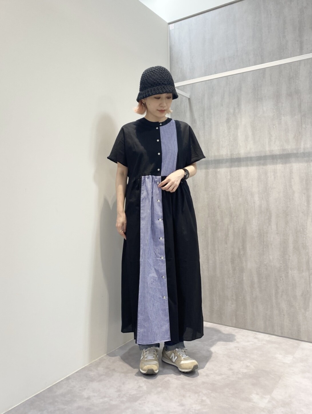 スリーブチェンジ ワンピース＿ベージュ