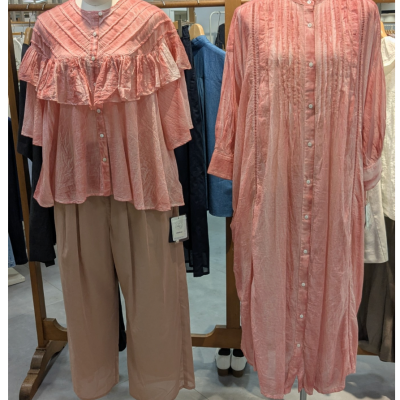 インドピグメントダイシャツワンピース&インドピグメントダイデザインブラウス