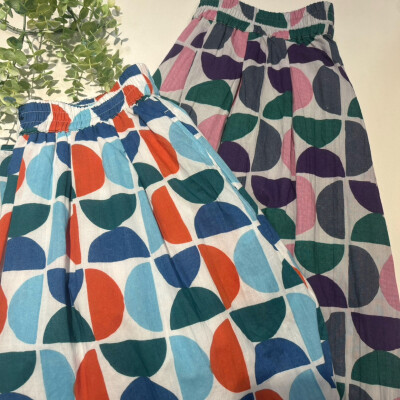 【New Arrival】アートモチーフプリントギャザースカート