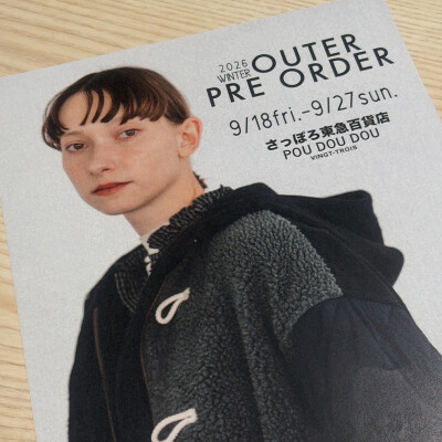 【お知らせ】2026アウターご予約会開催＆アウター紹介①