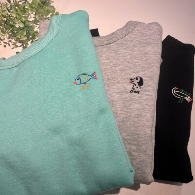 【New Arrival】ワンポイントアニマル刺繡トレーナー