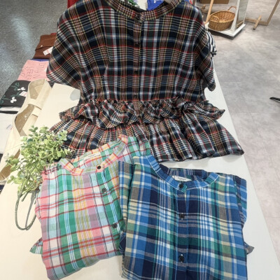 【オススメ新作アイテム】＜made in INDIA＞Madras check Blouse