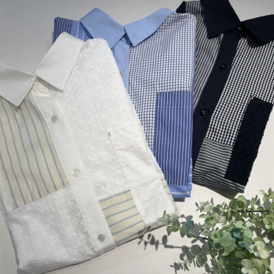 【New Arrival】パッチワークオーバーシャツ