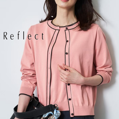 【Reflect】🆕新入荷情報【UVカット/アンサンブル】バイカラーニットカーディガン・プルオーバー
